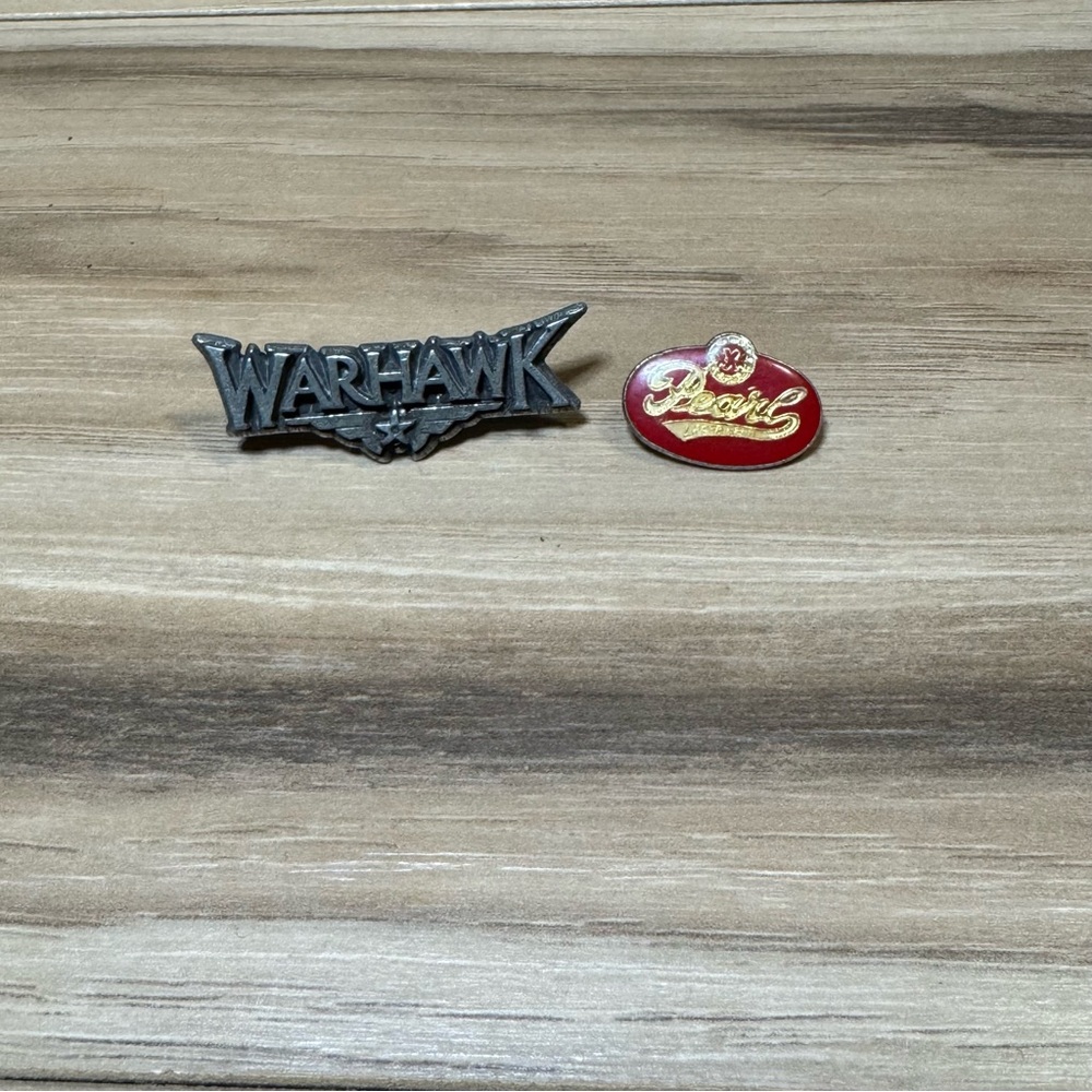 Pin Lot Warhawk Playstation Game & Pearl Lager Beer Pins No Backs Collectible